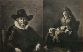 Richard Houston (1721-1775) after Rembrandt van Rijn Mezzotint on paper 