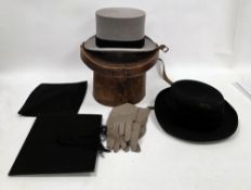 Collection of mid-century clothing including Walters of Oxford graduation gown and red academic