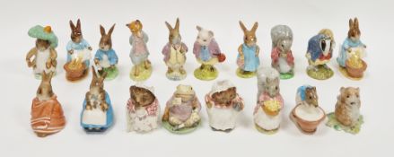 Collection of Beswick Beatrix Potter figures, printed brown marks, including: Mr Benjamin Bunny,