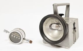 British Rail NRS Bardic railway signal lamp, 15cm high and a 19th century Hardings Improved Counter,