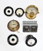 Collection of nine early 20th century meters including a Cambridge Instrument Co Ltd resistance box,