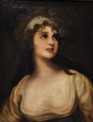 After George Romney (1734-1802)  Oil on canvas  Portrait of Mrs Ann Pitt, in the guise of Lady