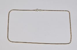 9ct yellow gold snake chain necklace, 38cm long, approx weight 4.7g  Condition Report Good overall