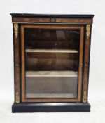 19th century walnut and ebonised pier cabinet, having ormolu mounts, the single glazed door