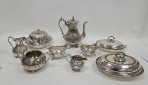 Large collection of silver plate, 19th century onwards, including coffee pot, pair of sauce boats,