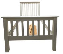 Pair of White Company single bedsteads with slatted headboard and footboard, 108cm high x 106cm wide