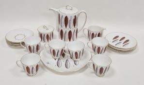Susie Cooper bone china Hyde Park pattern part tea & coffee-service, comprising: a coffee-pot and