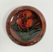 Moorcroft Lily pattern small compressed globular bowl, Impressed W. Moorcroft/Potter to HM. The