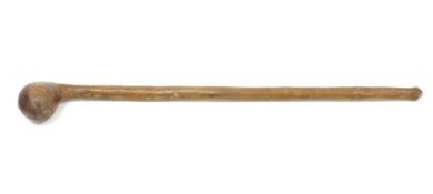 Late 19th/early 20th century carved wooden cosh/knobkerrie, 58cm long