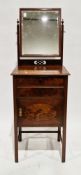 Edwardian mahogany washstand in the George III manner, having a bevelled edged rectangular swing