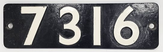 Cast iron steam locomotive number plate ' 7316 ', 51cm x 15cm Condition Report Additional photos