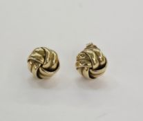 Pair of 9ct gold knot pattern earrings, approximate weight 4.1 grams