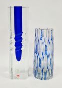 Czech Beranek glass vase by Jaroslav Wasserbauer (b.1962), with internal blue glass torpedo form