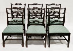 Set of eight 19th century mahogany dining chairs in the Chippendale manner, having shaped pierced