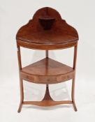 Mahogany inlaid corner washstand, 104cm high x 55cm wide x 40cm deep  Condition Report No locks