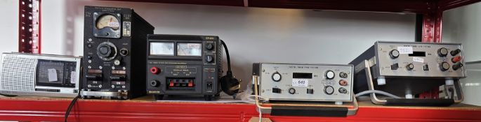 Five electronic devices including two digital timers type TRT340 (for timing tests in Post Office