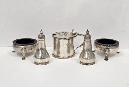 Pair of late Victorian salt and pepper shakers, Sheffield 1897, Z Barraclough & Sons, an early