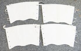 Collection of British Army white canvas gaiters, mostly stamped W. and A. J. T. 1953, with a broad