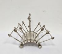 Christopher Dresser for Hukin & Heath 19th century electroplated six-division folding toast rack