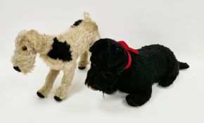 1920's Chiltern ' Panurge Pets ' stuffed soft toy in the form of a terrier dog, with glass eyes,