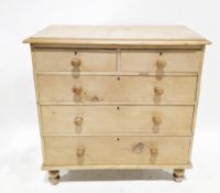 Late 19th/early 20th century pine chest of drawers having two short over three long drawers, with