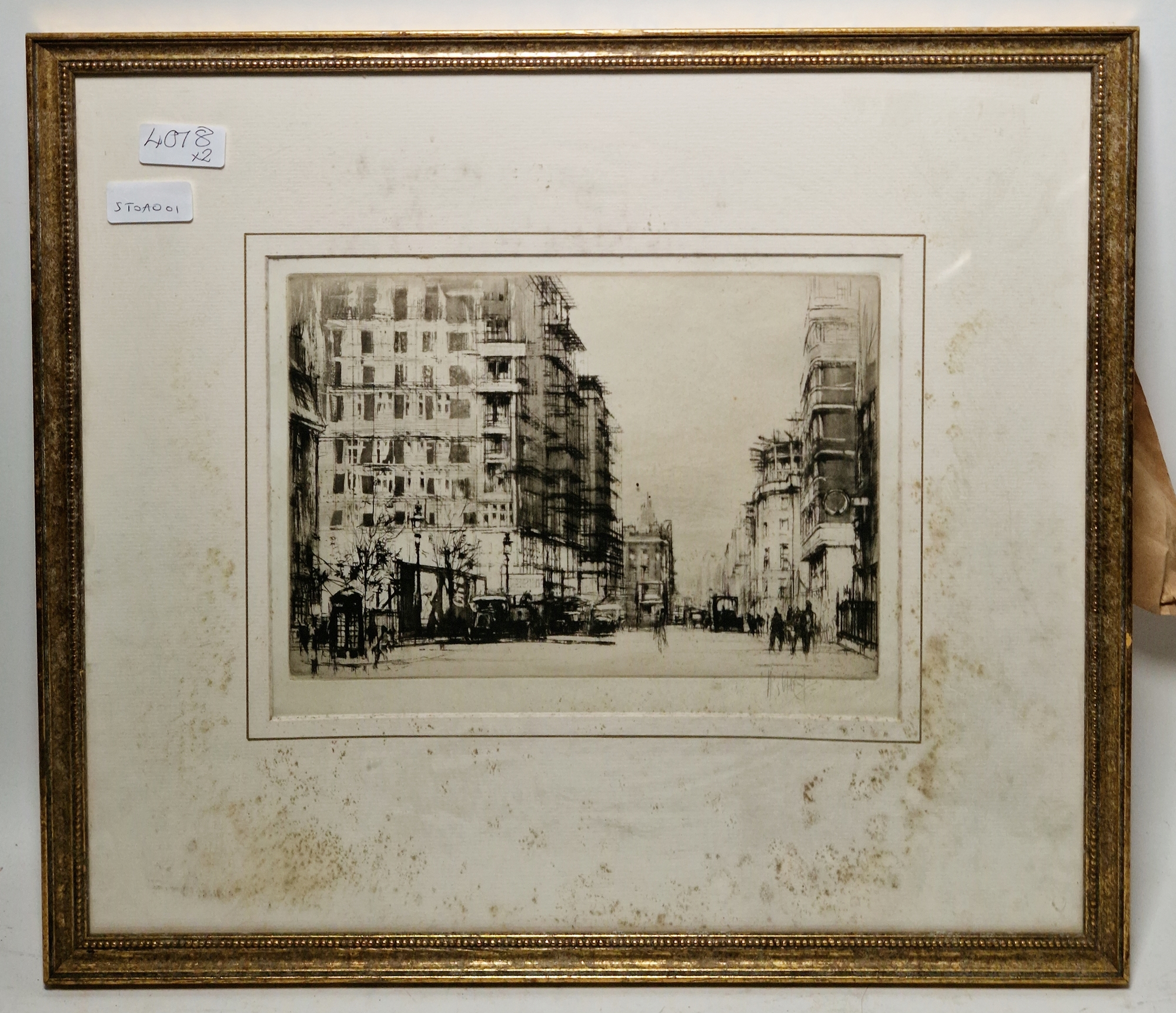 William Walcot (1874-1943) Etching Marsham Street, London, signed lower right, framed and glazed, - Image 3 of 6
