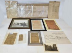 Collection of ephemera mainly relating to the railways including a Bath Row junction plan, a Swindon