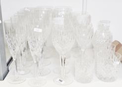 A Stuart crystal cut glass part table service, etched marks, cut with diamonds and lenses,