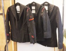 Seven Royal Navy black jackets, being men's and women's jumper class II, four with maritime cadets