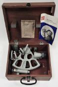 Mid-century Freiberger Prazisionsmechanik Drum Sextant made in the German Democratic Republic (