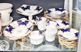 Coalport part tea and dessert-service, circa 1900, printed green marks, with dark blue and gilt