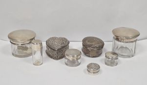 Victorian silver trinket box, Birmingham 1894, Minshull & Latimer, of heart form with embossed