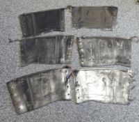 Collection of British Army gaiters including eight black leather lace-up gaiters and 32 canvas