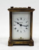 Bayard brass-cased carriage clock with eight-day movement, the dial having roman numerals denoting