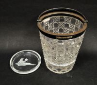 Victorian silver-mounted cut-glass tapering cylindrical bottle cooler, the rim hallmarked, London,