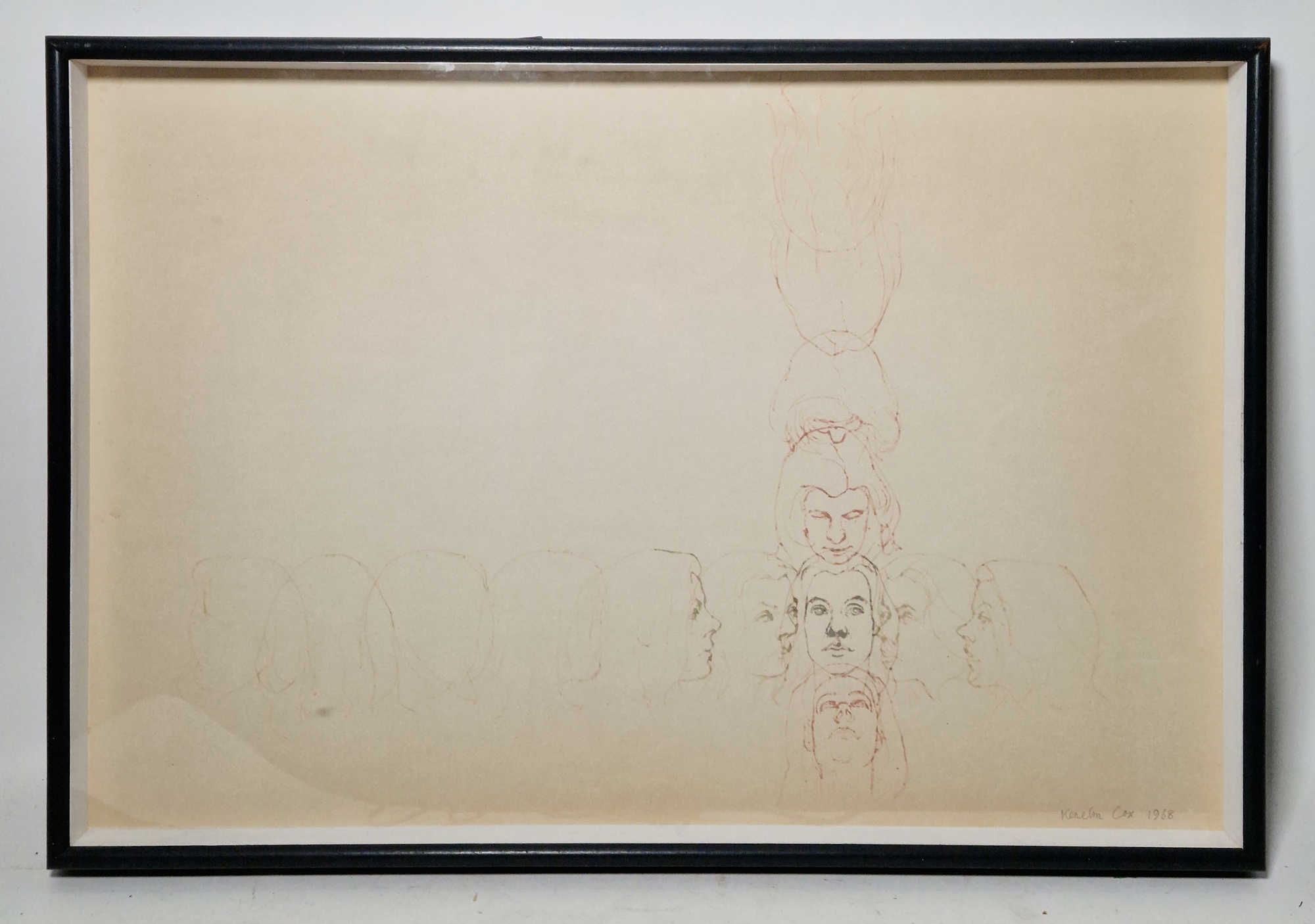 Kenelm Cox (1927-1968)  Rotating Heads, circa 1966/67, signed in pencil and dated 1968, in - Image 2 of 4