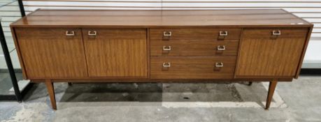 Mid-century Nathan Tola Wood sideboard comprising three drawers, the top drawer fitted with a