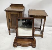 Collection of three items of furniture including an early 20th century oak bedside pot cupboard,