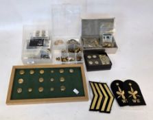 Large collection of GWR (Great Western Railway) brass buttons and other railway related buttons