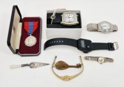 Cased Imperial Service medal with ribbon awarded to Neville Alfred Morgan Scannell together with a