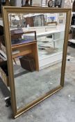 Large gilt frame effect rectangular wall mirror, 137cm x 103cm
