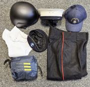 Mixed lot of Army and Navy clothing and other kit items including a Royal Naval white duck rating