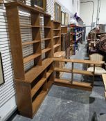 Gordon Russell of Broadway oak corner shelving unit comprising a unit of two sections, the upper