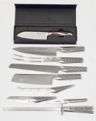 Japanese Global Cromove 18 stainless steel eight-piece professional knife and kitchen utensil set