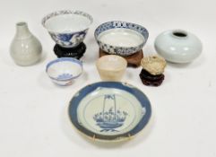 Chinese Doucai flared dragon bowl decorated with dragons amongst iron red and green flowers, on