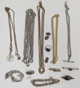 19th century yellow metal curved mourning brooch containing a locket of hair, a yellow metal and