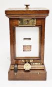 Early 20th century railways mahogany cased lamp in/lamp out indicator, with brass plate no.2, 26cm