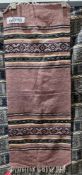 Modern brown ground runner with geometric stripe pattern, 139cm x 54cm