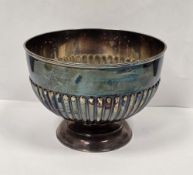 Victorian silver bowl, Sheffield 1900, makers mark rubbed, of circular form with part fluted body,