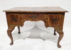 18th century walnut and crossbanded lowboy in the Queen Anne manner, the rectangular top with ogee